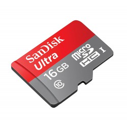 Carte Mémoire microSDHC SanDisk Ultra 16GB (Nouvelle Version) avec Vitesse de Lecture Allant jusqu'à 80MB/S, Classe 10 FFP