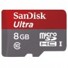Carte Mémoire MicroSDHC SanDisk Ultra 8 Go, Classe 10, UHS-I pour Android + Adaptateur SD