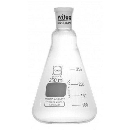 Fiole Erlenmeyer avec verre clair ST (DIN 12387)