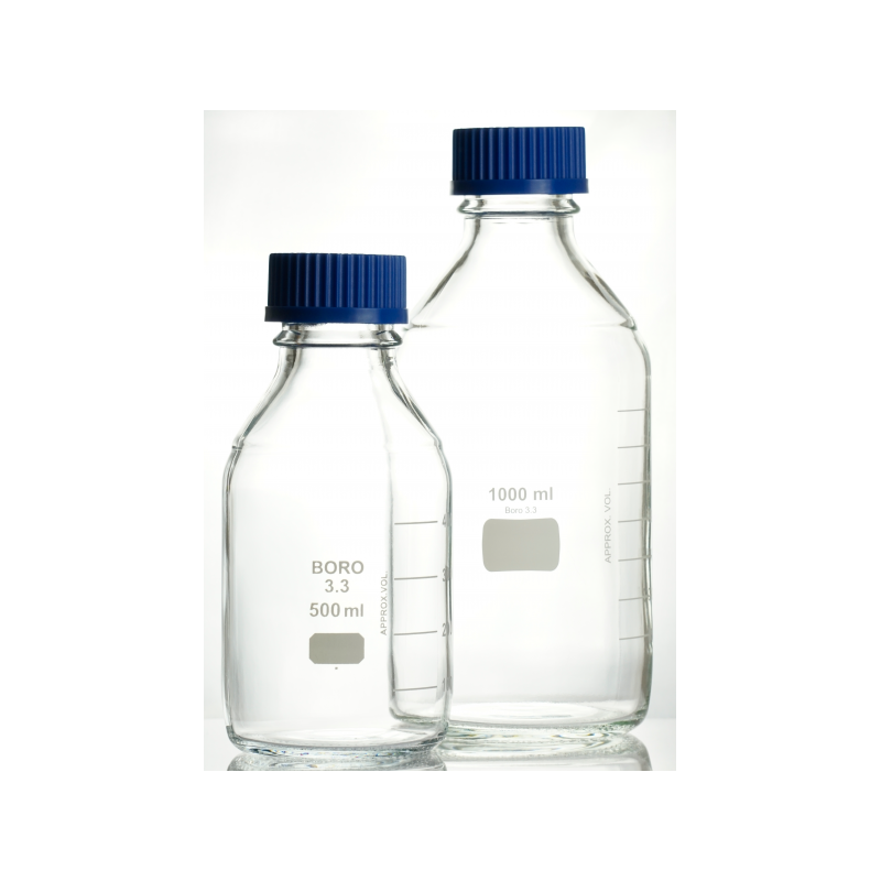Flacons de laboratoire avec bouchon à vis verre borosilicaté 3.3 neutre
